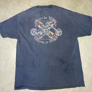 Vintage 90s Wrangler Born To Ride Horse Or Hog Biker Tee